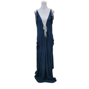 𝅺Free People Oversized Gauzey Boho Maxi Dress With Pockets Green Size Small